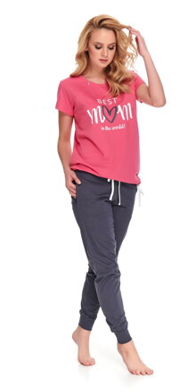 Pyžamo na dojčenie 9901 Best Mom Hot Pink
