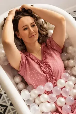 Materská nočná košeľa Linda Pink Hearts