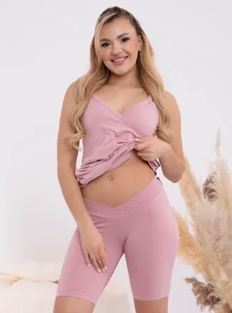 Tehotenské krátke legíny pod bruško Formommy Gaja Dust Pink