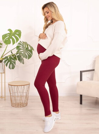 Tehotenské zateplené legíny Formommy Burgundy