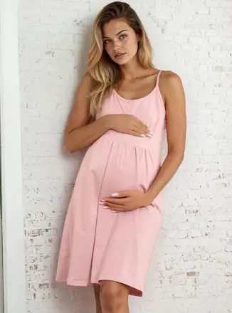 Nočná košeľa na dojčenie na ramienka Merry Dust Pink