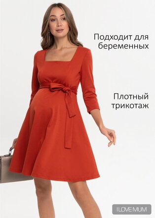 Tehotenské šaty Patience, Brick Red