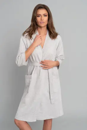 Tehotenský župan Karla, 3/4 rukáv, Grey Melange