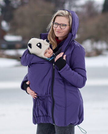Zimná bunda na nosenie detí vpredu ZORA fialová