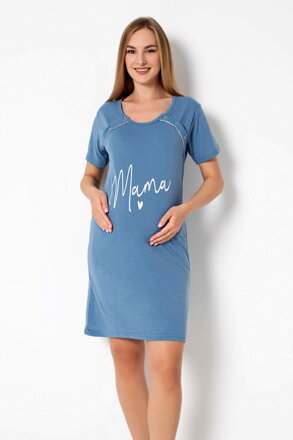 Nočná košeľa na gombíky 21304 Mama Love Blue