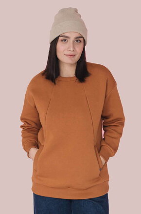 Tehotenská a dojčiaca oversized mikina love&carry Curry