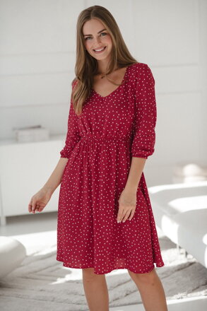 Tehotenské šaty na dojčenie Lovely Dress, Red with Dots