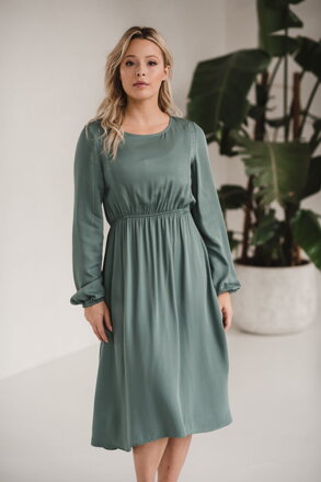 Těhotenské, kojící šaty, dl.rukáv, Lovely Midi Dress Mint