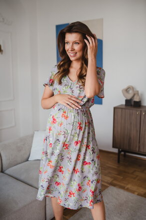 Tehotenské šaty na dojčenie Lovely Midi Dress Fruit Print SS