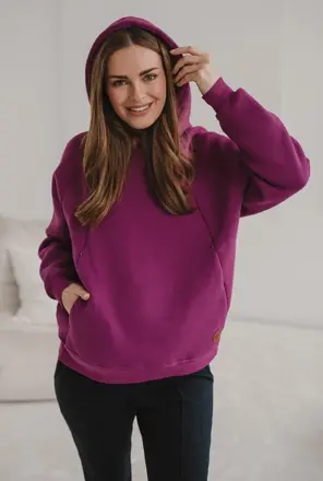 Hrubá tehotenská a dojčiaca oversized mikina Motherhood Violet