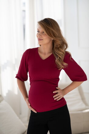 Tričko, blúzka na dojčenie Milky Puff Burgundy