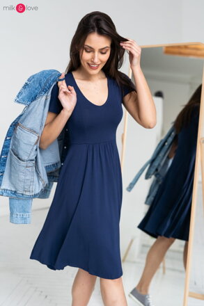 Šaty na dojčenie Mommy Chic Navy