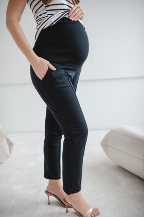 Tehotenské elegantné nohavice GraceFit Mama Navy