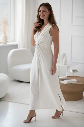 Tehotenské maxi šaty na dojčenie Loop Maxi Dress Cream