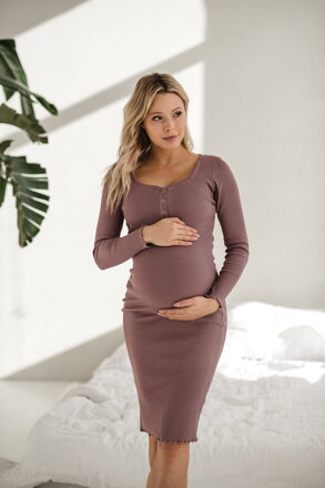 Tehotenské šaty na dojčenie Tummy Rose Brown