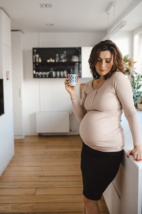 Tehotenské tričko na dojčenie Tummy Beige