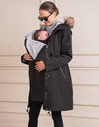 Zimná tehotenská a nosičská parka 3v1 Seraphine Valetta, Black