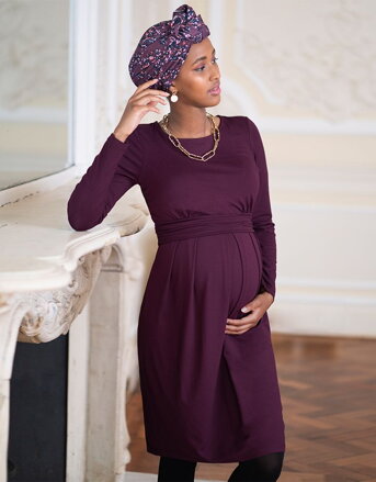 Tehotenské šaty na dojčenie Seraphine Peachey Burgundy
