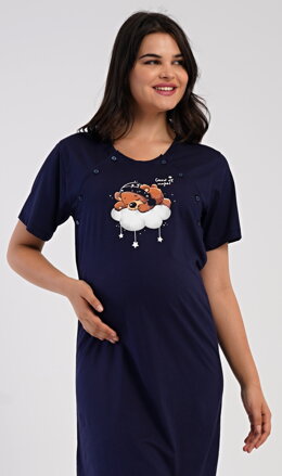 Nočná košeľa na gombíky Good Night tmavomodrá