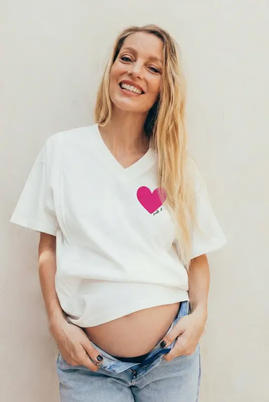 Tričko na dojčenie s V výstrihom Pink Heart
