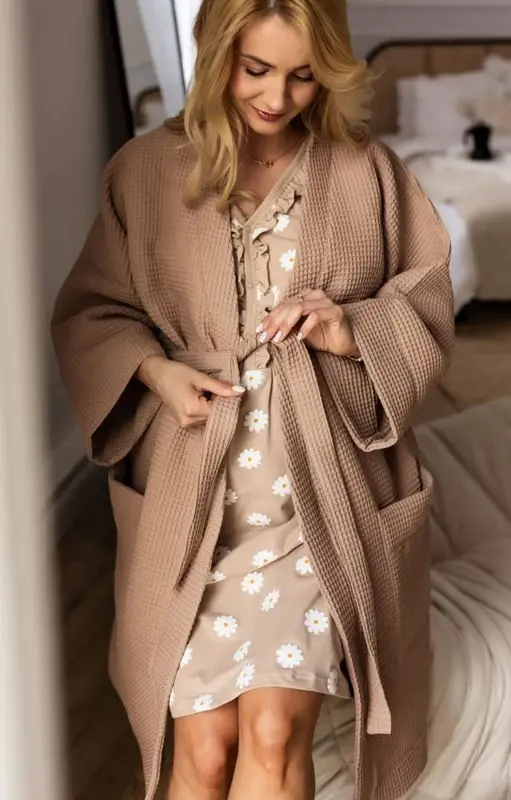 Tehotenský župan Eevi Waffle Beige