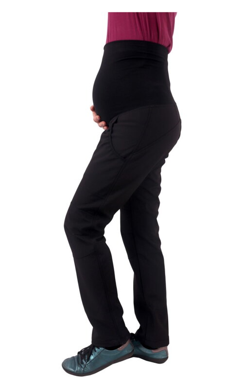 Zimné tehotenské softshellové nohavice Sága, čierne