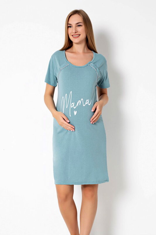 Nočná košeľa na gombíky 21304 Mama Love Mint