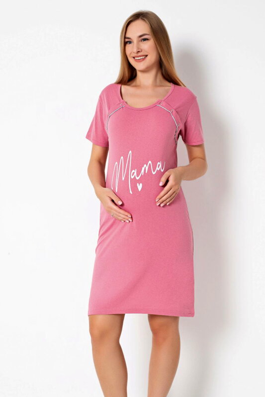 Nočná košeľa na gombíky 21304 Mama Love Pink