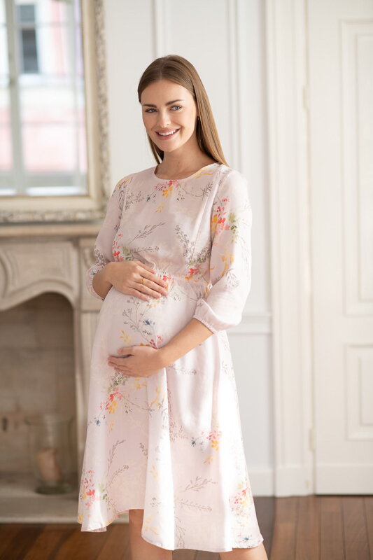 Tehotenské šaty na dojčenie, 34 rukáv, Lovely Dress Colorful