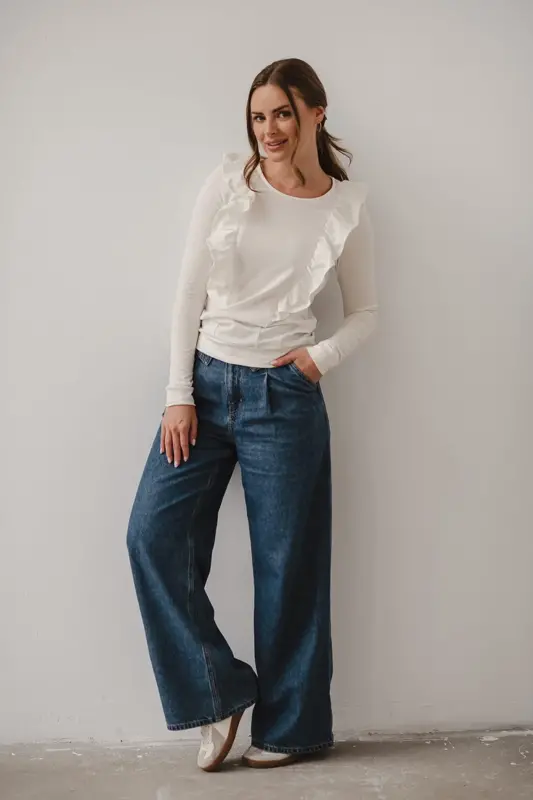 Tričko, blúzka na dojčenie Milky Waves Creme, dl.rukáv