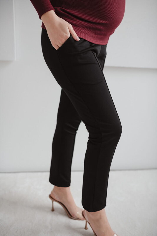 Tehotenské elegantné nohavice Black