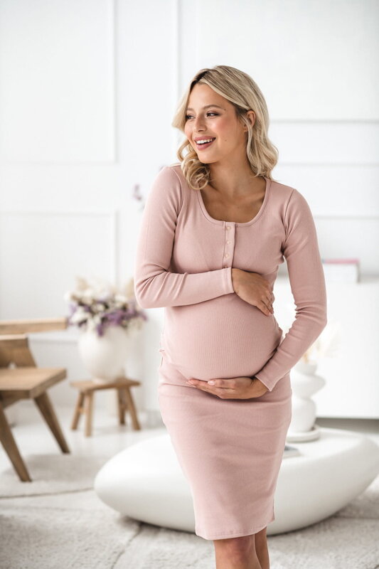 Tehotenské šaty na dojčenie Tummy Powder Pink