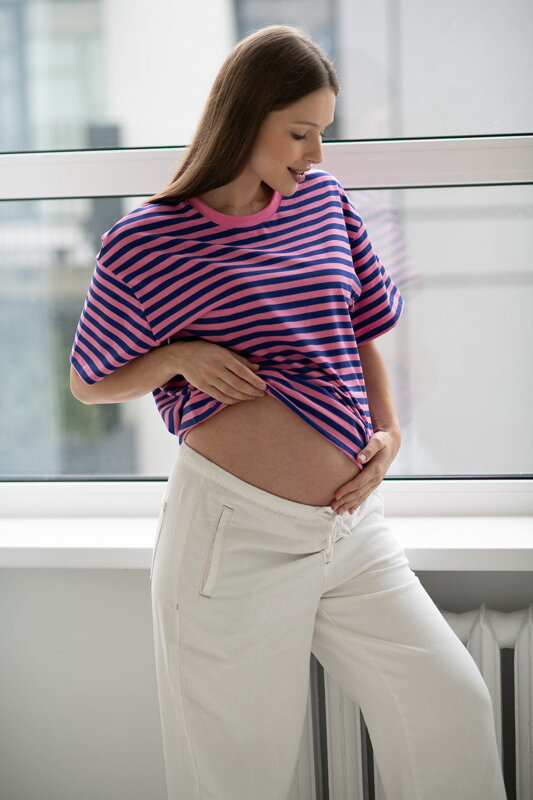 Tričko na dojčenie Mamahood Pink Stripes