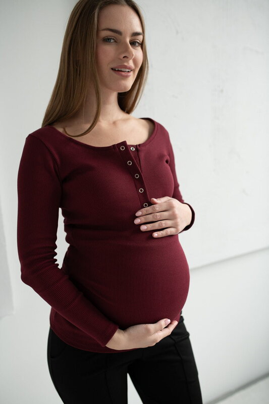 Tehotenské tričko na dojčenie Tummy Burgundy