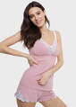 Letné pyžamko s čipkou na dojčenie Dolce Pink 