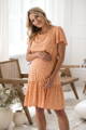 Tehotenské šaty na dojčenie Lovely Dress Peach with Flowers SS