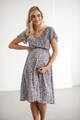 Tehotenské šaty na dojčenie Lovely Midi Dress Navy with Flowers SS