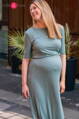 Tehotenské šaty na dojčenie Two Ways Long Eucalyptus