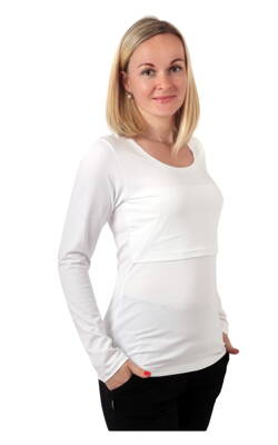 Tričko na dojčenie Katka dl. rukáv biele