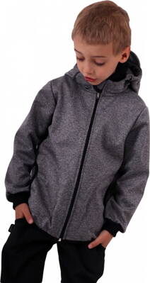Detská softshellová bunda, šedý melír 110