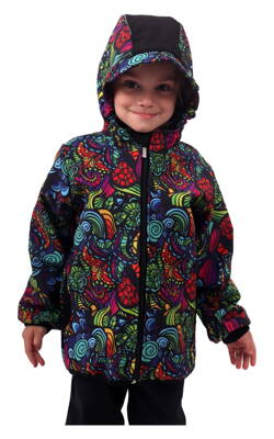 Dievčenská softshellová bunda, farebné ulity, Kolekcia 2021