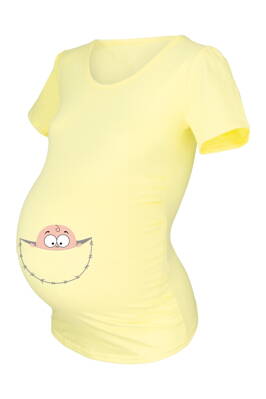 Tehotenské tričko s potlačou kr.rukáv, žlté