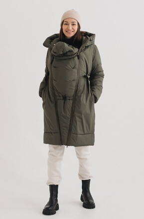 Zimná tehotenská a nosičská bunda 3v1 Love&Carry, Olive