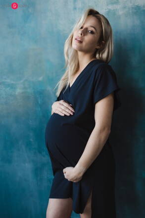 Bambusová nočná košeľa na dojčenie Moon Navy Blue