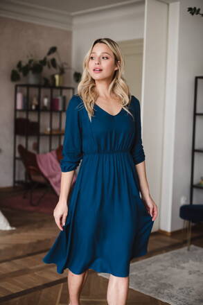 Tehotenské šaty na dojčenie Lovely Midi Dress Poseidon