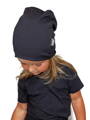 Detská obojstranná bavlnená čiapka, čierna + modrá