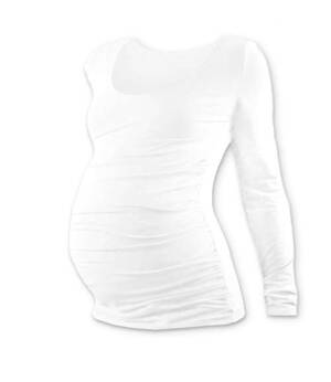 Tehotenské tričko Johanka, dlhý rukáv, biele