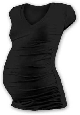 Tehotenské tričko Vanda, mini rukáv, čierne