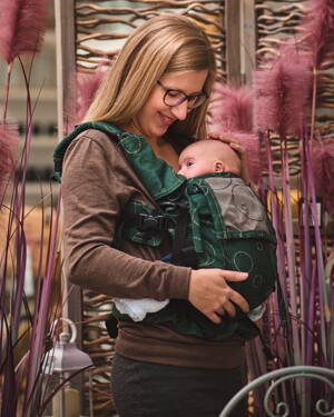 Ergonomický šatkový nosič pre novorodenca MiniMy Newborn, zelený, Jožánek