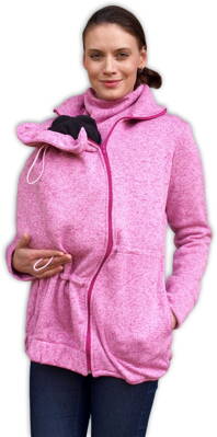 Renata - mikina, sveter na nosenie detí vpredu, ružový melír